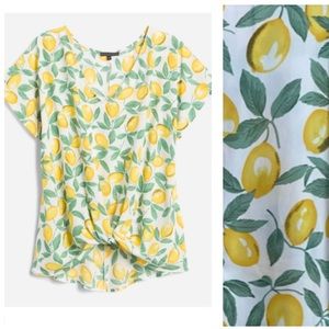 NWT West Kei Allura Twist Front Lemon Print Blouse